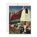Vintage Dairy Farm with Holstein Cows invitations