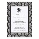 Vintage Damask Baby Carriage Baby Shower Personalised Invite