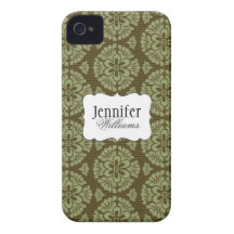 Vintage Damask Pattern Name iPhone 4/4s iPhone 4 Case