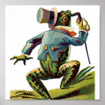 Vintage Dancing Frog Portfolio 11x11 Print