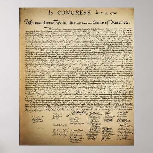 Vintage Declaration of Independence Poster
