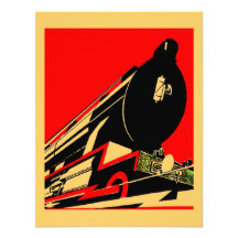 Vintage Deco Locomotive We've Moved Announcements