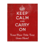 Vintage Deep Red Distressed Keep Calm and Carry On flyers