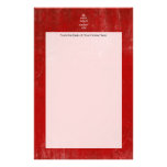 Vintage Deep Red Distressed Keep Calm and Carry On Custom Stationery