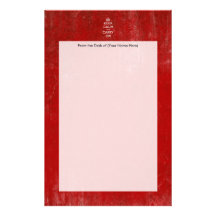 Vintage Deep Red Distressed Keep Calm and Carry On Custom Stationery