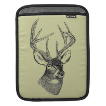 Vintage deer art graphic sleeve for iPads