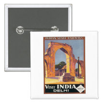 Vintage Delhi India Railways Pins