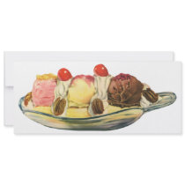 Vintage Dessert; Banana Split with Cherries Custom Announcement