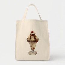 Vintage Dessert; Ice Cream Sundae with Cherry Bag
