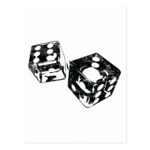 Vintage Dice Postcard