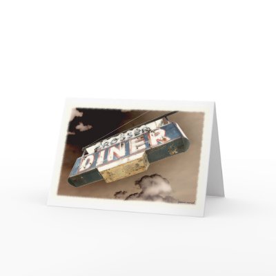 Vintage Diner Sign greeting card by image_americana