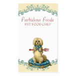 Vintage dog fork pet food chef business cards
