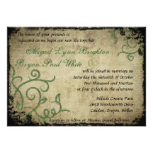 Vintage Doodle Wedding Invitation