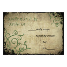 Vintage Doodle Wedding RSVP Personalized Invitation