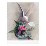 Vintage Dove Delivering Flowers Personalized Announcement