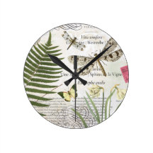 Vintage Dragonflies clock
