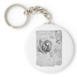 Vintage drawing of a foetus in the uterus 1 keychains