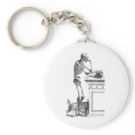 Vintage drawing of a standing skeleton keychains