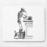 Vintage drawing of a standing skeleton mousepads