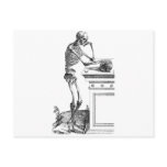 Vintage drawing of a standing skeleton postcards