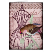 Vintage Dress Form Bird Cards