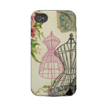 Vintage Dress Forms French Case Tough Iphone 4 Cover