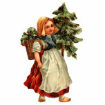 Vintage Dutch Girl Christmas ornament photo sculptures