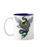 Vintage Eagle and Snake Tattoo Art mugs