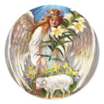 Vintage Easter Angel and Lamb stickers