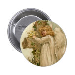 Vintage Easter Angel Round Button