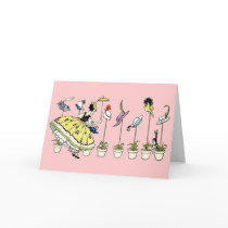 Vintage Easter Bonnets Shopper Greeting Card