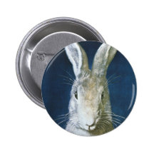 Vintage Easter Bunny, Cute Furry White Rabbit Buttons