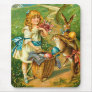 Vintage Easter Card With Girl And Bunnies Mousepad