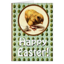 Vintage Easter Chick and Eggs Greeting Cards