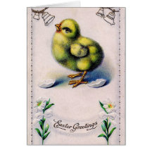Vintage Easter Chick Greetings Card