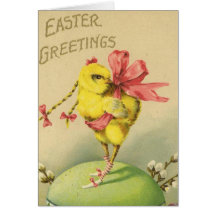 Vintage Easter Chick Holiday Greeting card