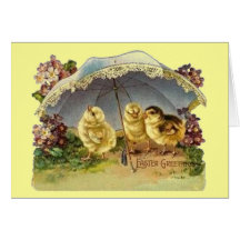 Vintage Easter Chicks & Parasol Cards