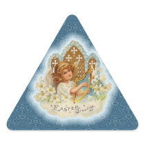 Vintage Easter Greetings Angel Triangle Stickers