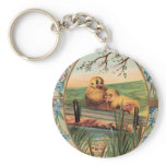 Vintage - Easter Greetings - Little Chicks keychains