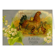 Vintage Easter Hen Greeting Cards