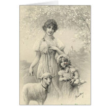 Vintage Easter Holiday Greeting Card