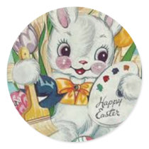 Vintage Easter Image Round Sticker