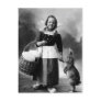 Vintage Easter Photo Girl with Big Bunny Rabbit Post Card