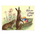 Vintage Easter Rabbits Postcard
