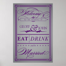 Vintage "Eat, Drink, & Be Married" Wedding Poster