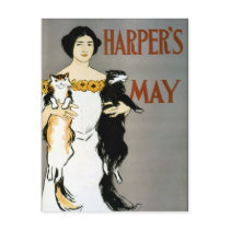 Vintage Edward Penfield CAT LADY Post Cards