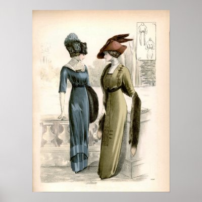 Vintage Fashion Posters on Vintage Edwardian Fashion Poster   Zazzle Co Uk