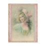 Vintage Edwardian Lady in Pink 1900s Illustration