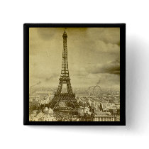Vintage Eifel Tower Paris France  1889 Pinback Buttons