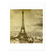 Vintage Eifel Tower Paris France  1889 Postcard